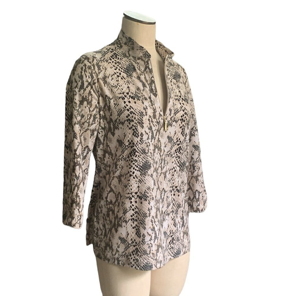 Sport Haley 1/4 Zip Top Long Sleeve Animal Print/Snakeskin Sz M #48H - Picture 3 of 10